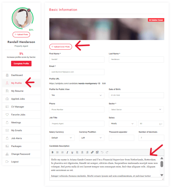Candidate Profile Details